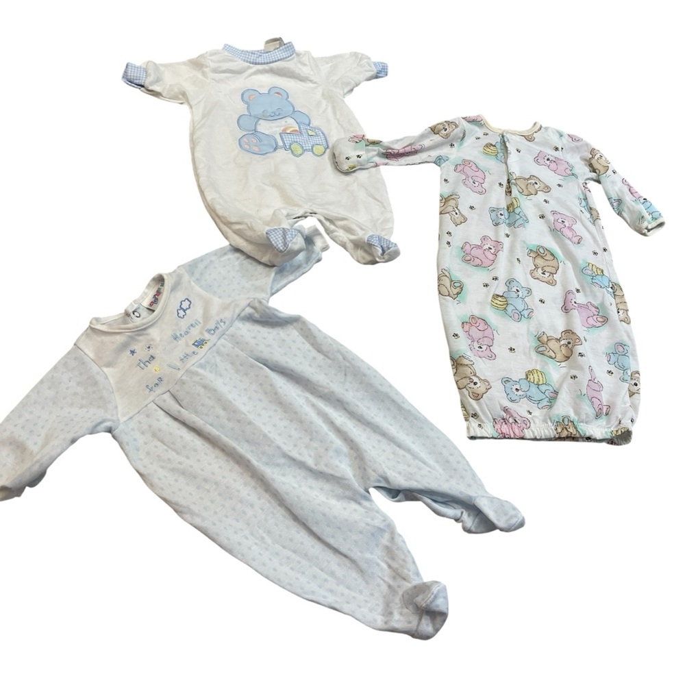 Vintage Baby Boy Bundle of 3 pieces Alexis Little Me Carter’s sleepwear